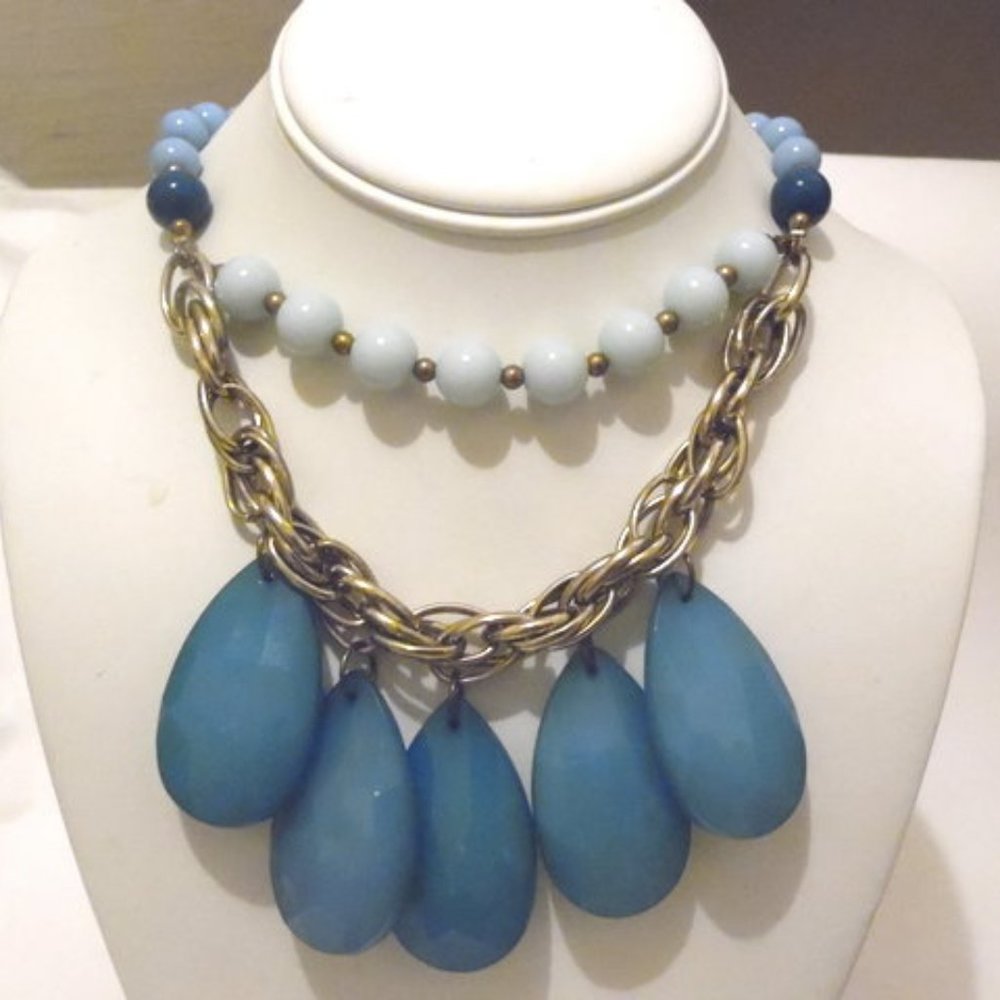 Adjustable Teardrop Bib Statement Necklace